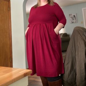 Size 2x Zenana Premium soft stretchy burgundy dress